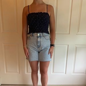 Blue patterned tank top